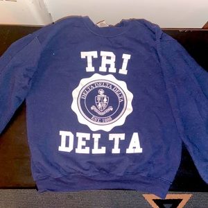 Tri Delta Navy Crew Neck Sweatshirt